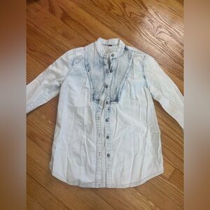 Free People Button-Up Shirt with Pintuck Detail
